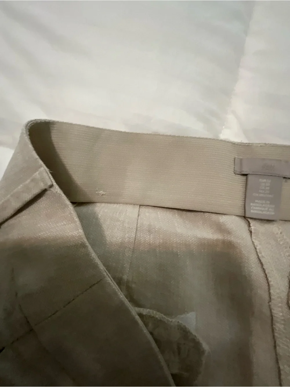 H&M Linen Blend Beige Taupe Ankle Pants Size 20 Plus Size Tailored Trousers